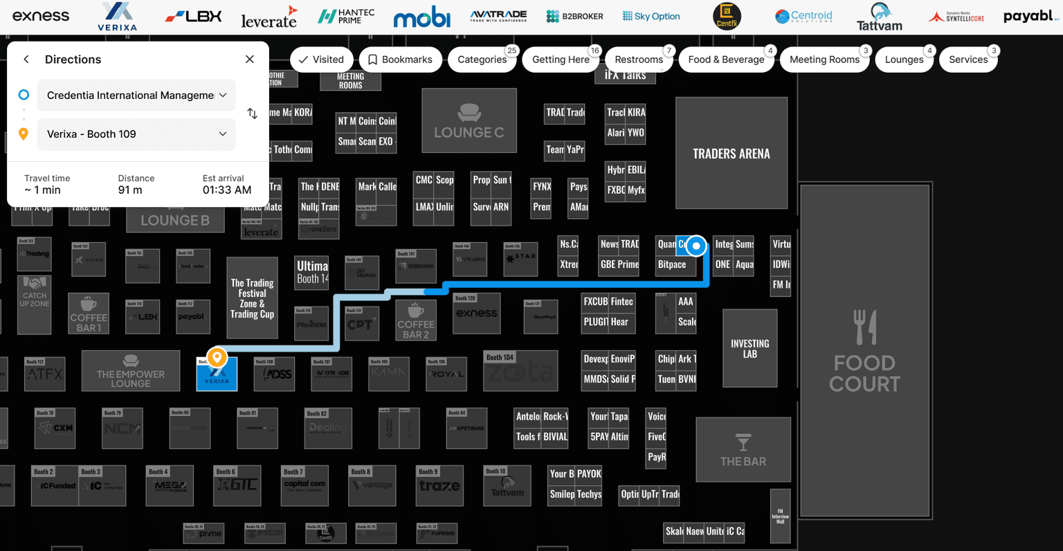 Floor plan overview of the iFX EXPO Dubai 2026 venue