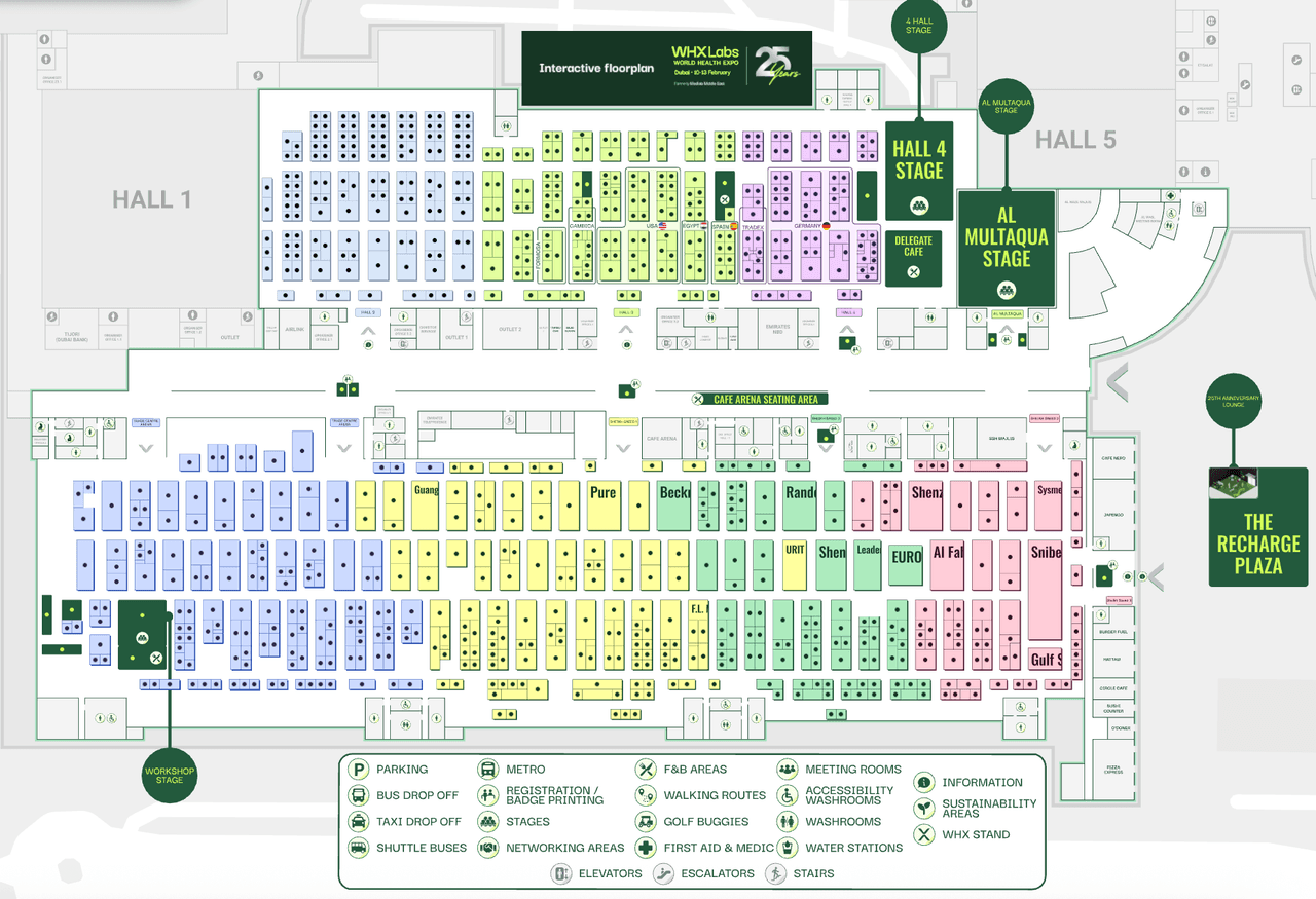 WHX Labs 2026 interactive floor plan