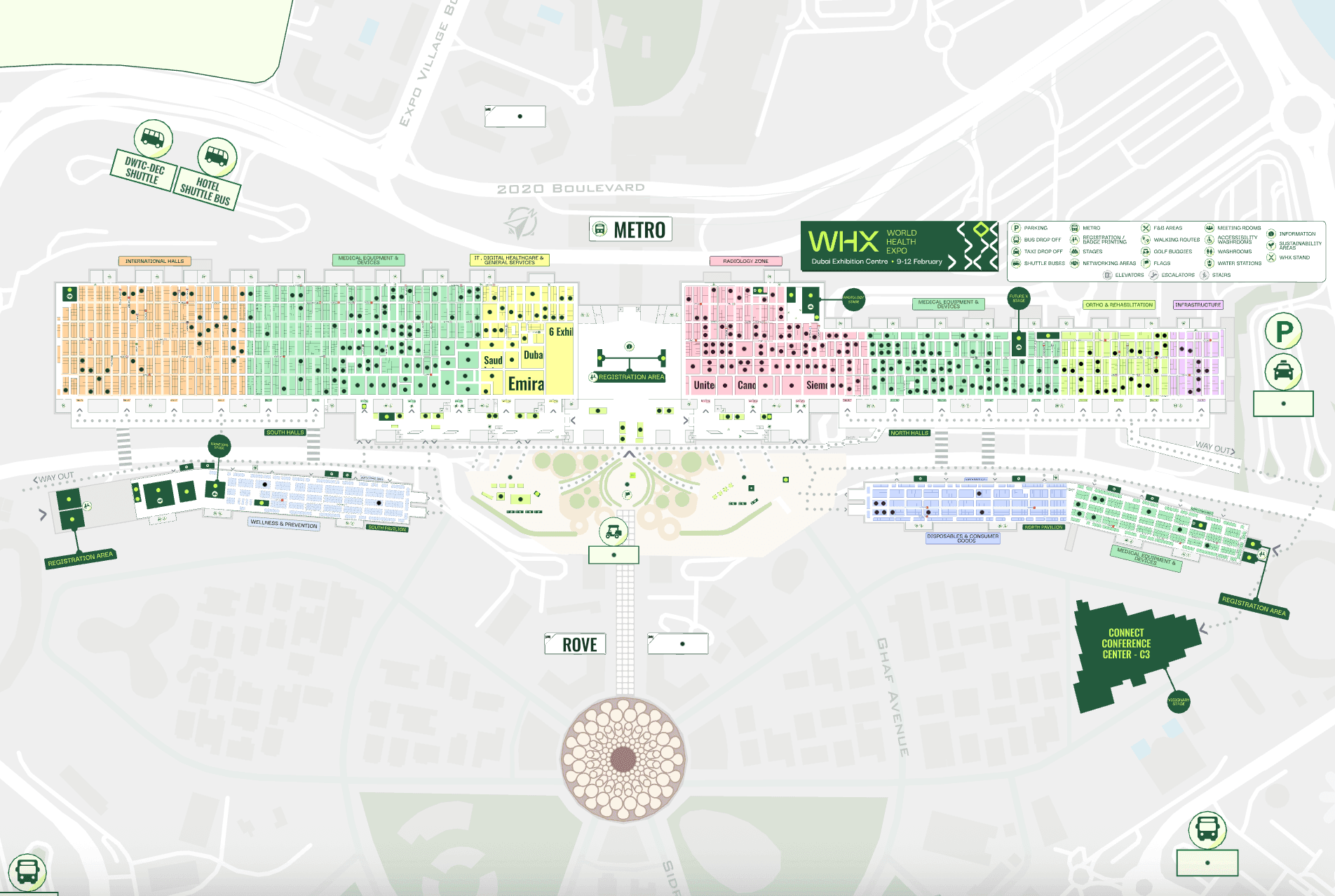 WHX Dubai 2026 full interactive floor plan overview