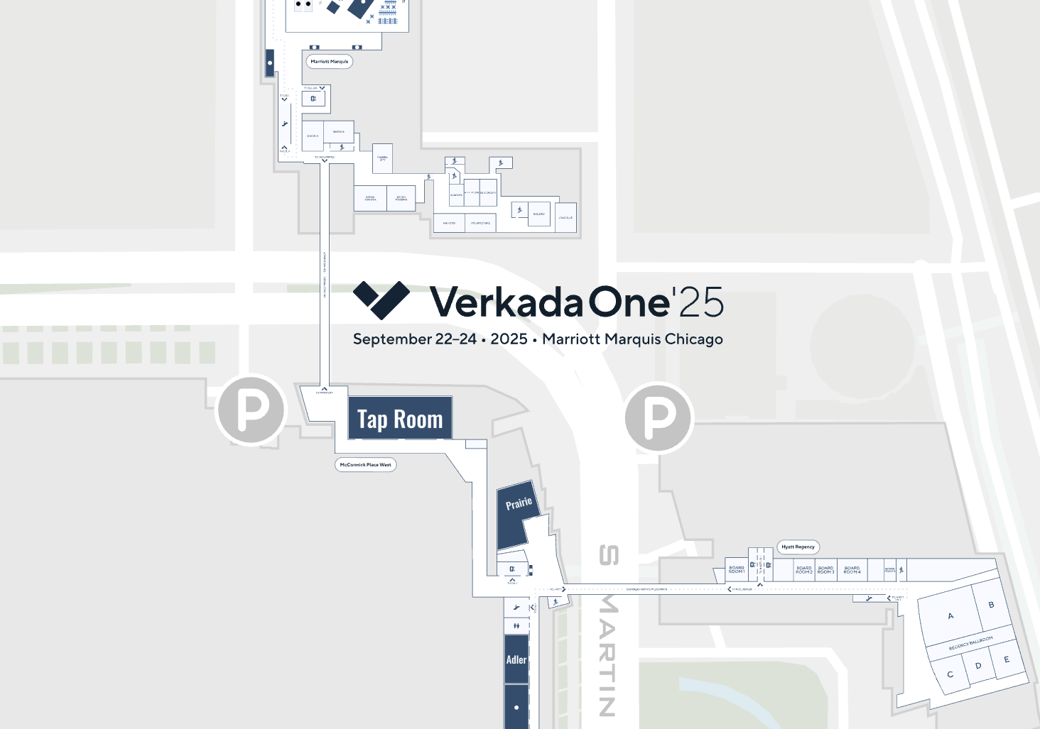 Übersicht des markengerechten Hallenplans von Verkada One 2025