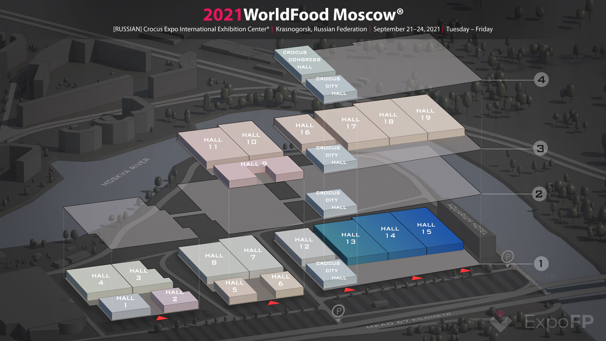  План этажа WorldFood Moscow 2021 3D 