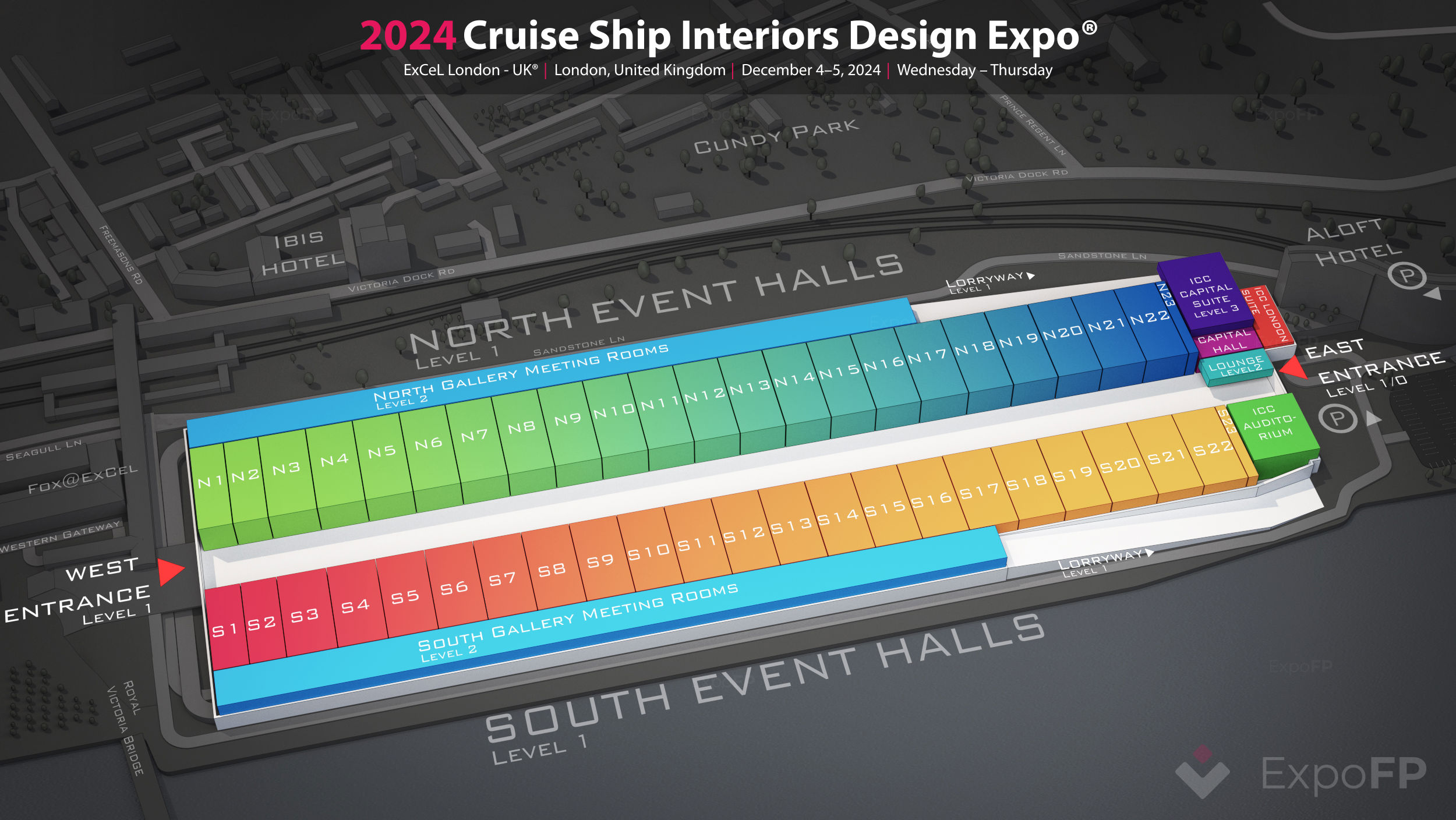 Cruise Ship Interiors Design Expo 2024 3D floor plan
