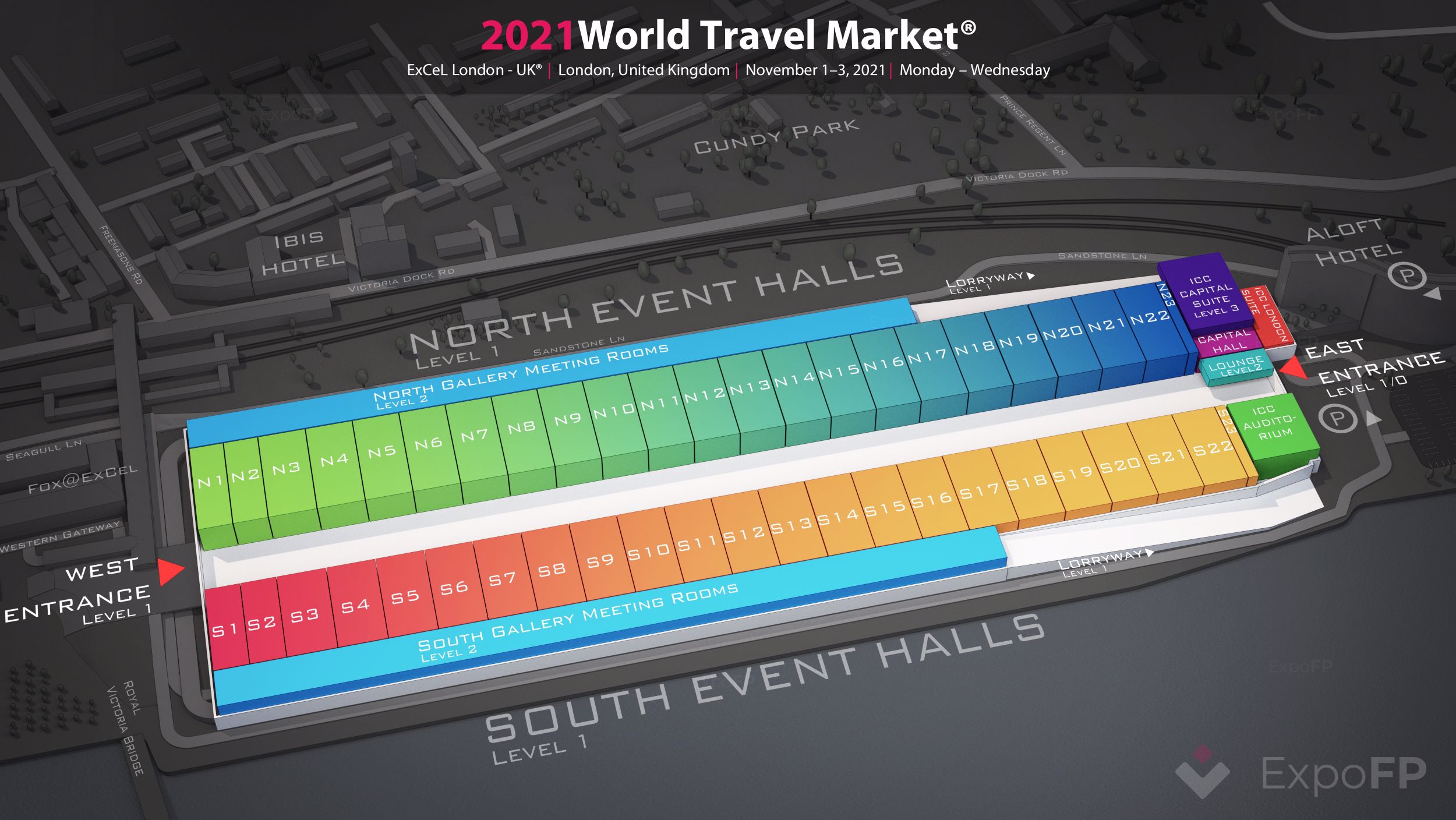 World Travel Market 2021 in ExCeL London UK
