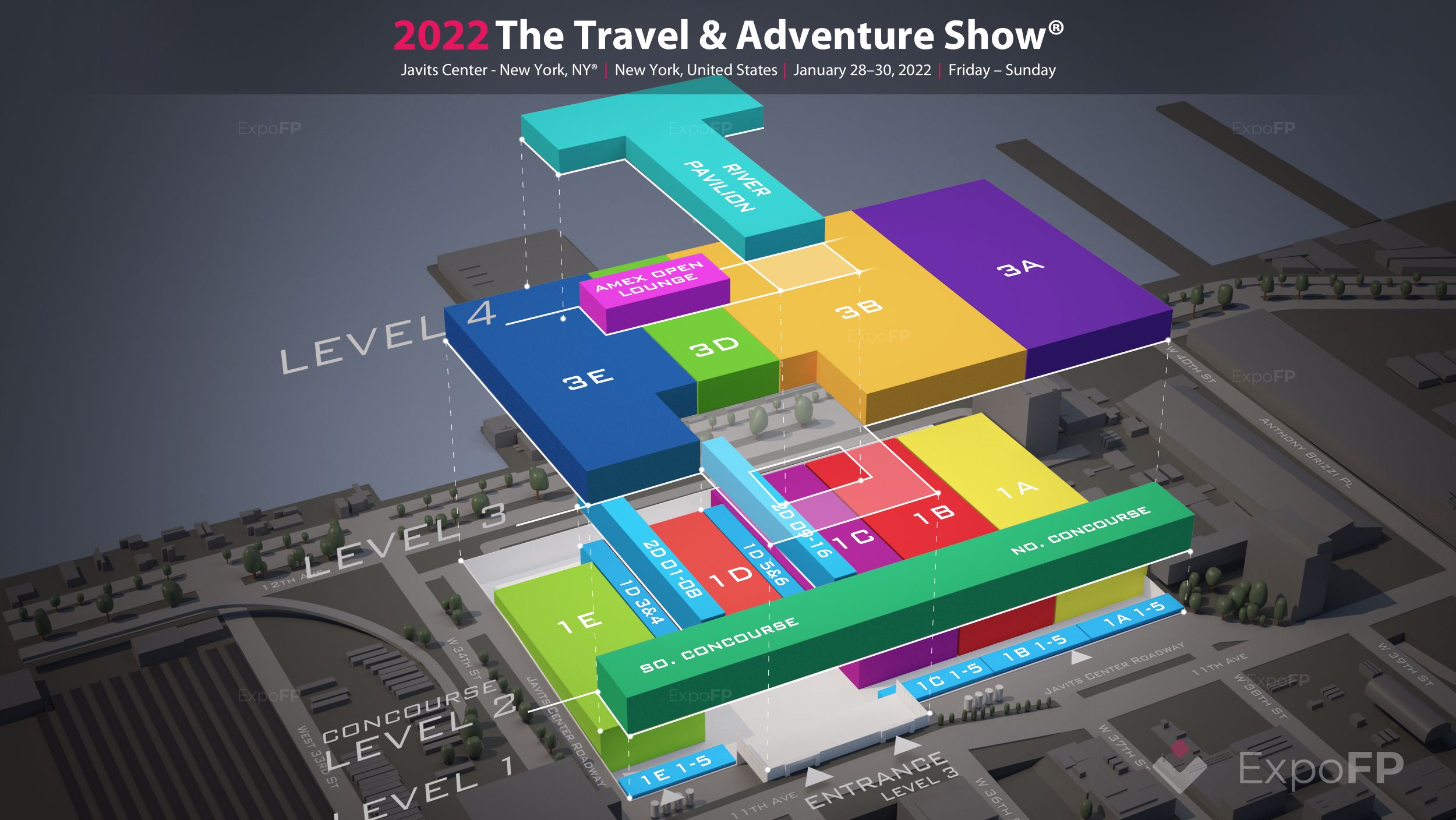 The Travel & Adventure Show 2022 3D floor plan