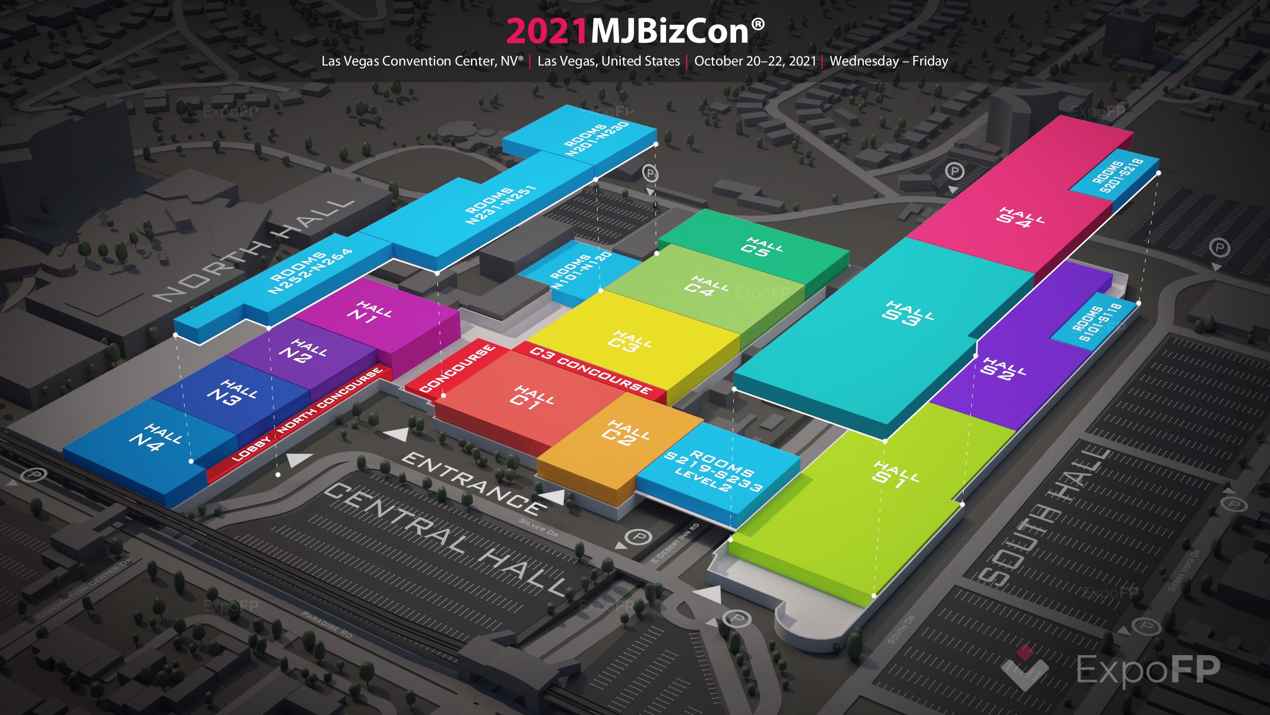 MJBizCon 2021 3D floor plan